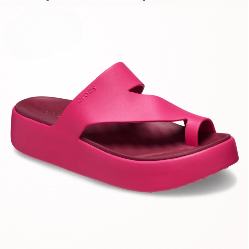 NWT - Crocs Getaway Platform Toe Loop Dragon Fruit Women’s Size 9. - Picture 3 of 10